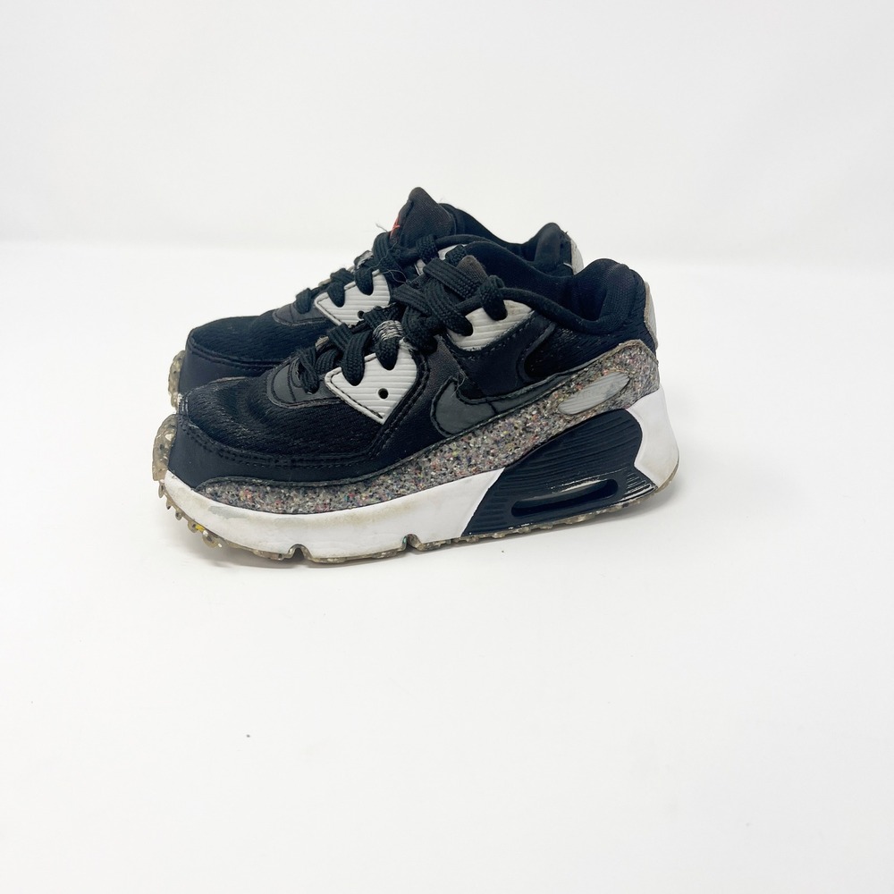 Nike Kids Air Max 90 SE Space Black Grey Sneakers CZ5893-001 Size 10C‎